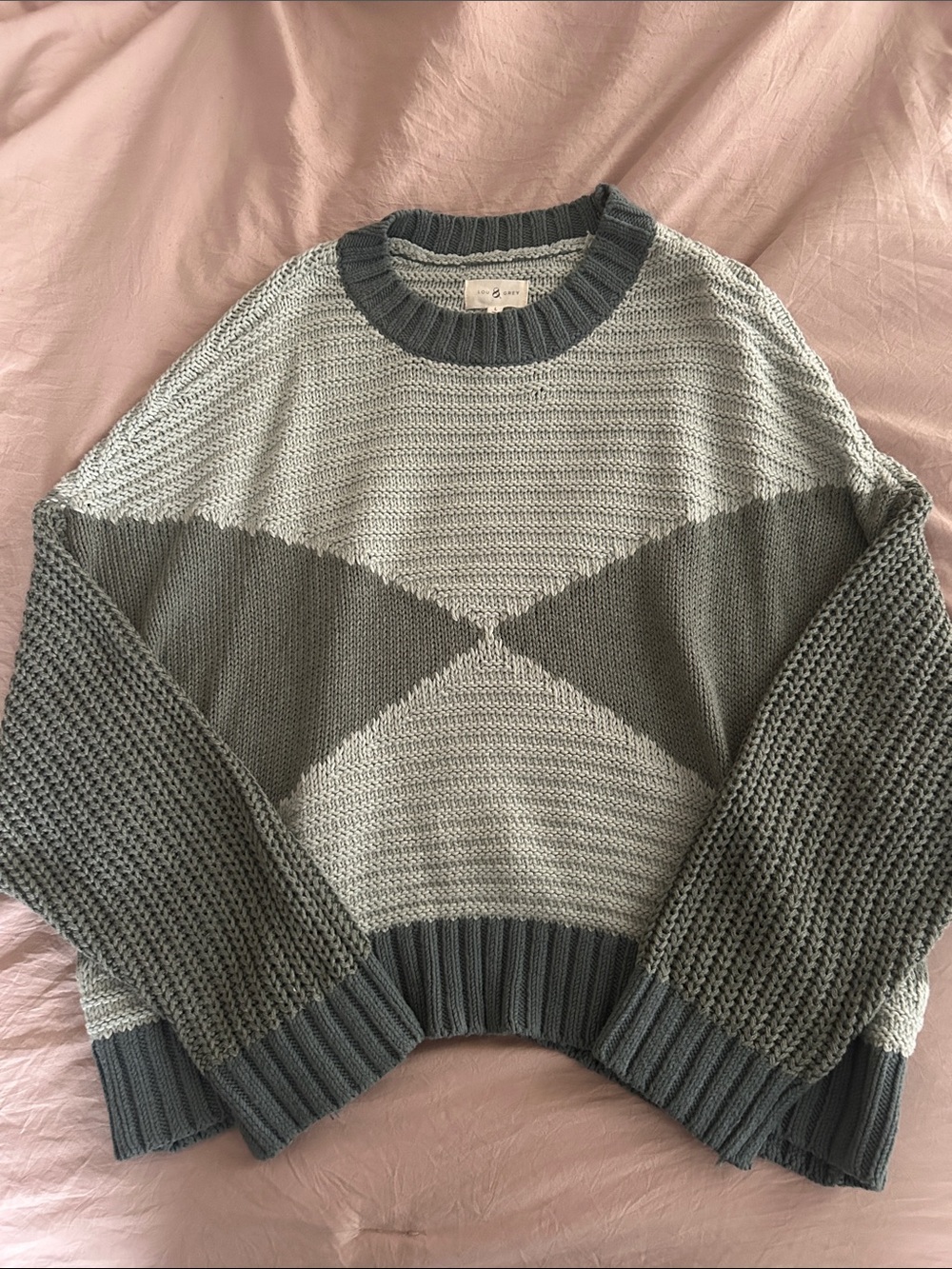 NWT Lou & Grey Colorblock Mixed Stitch Sweater - Size Large